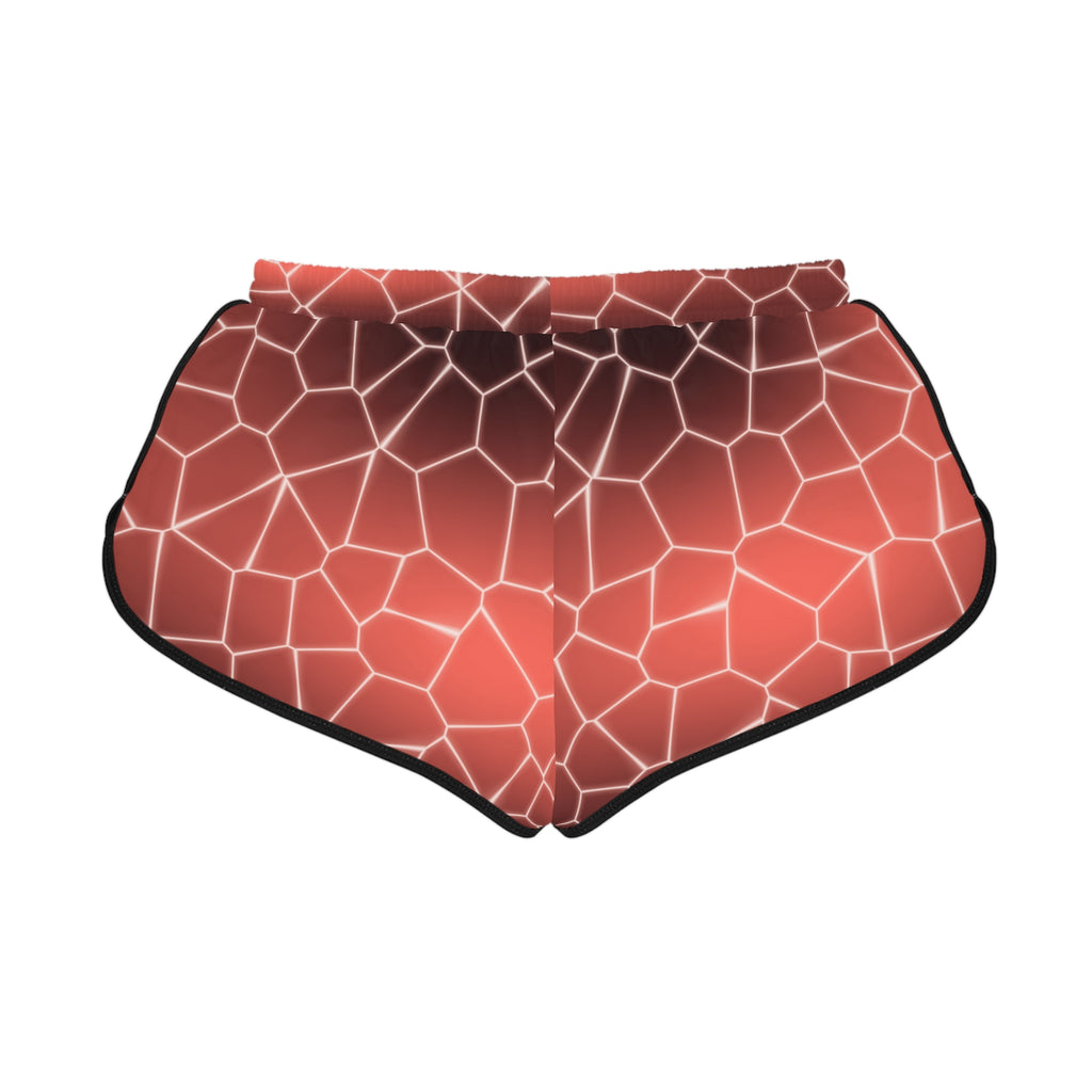 Women's Coral Rift Relaxed Shorts — All-Over Print Running & Workout Shorts