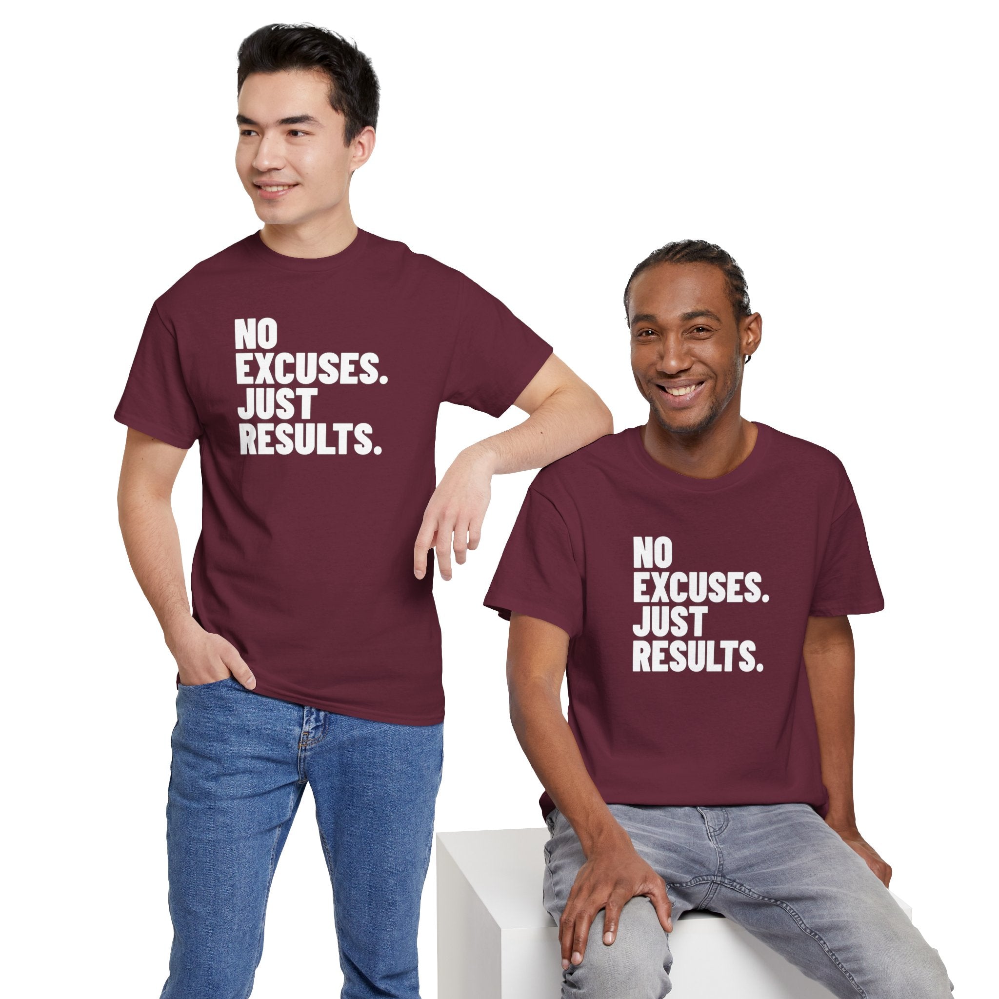 No Excuses Just Results | Motivational Fitness T-Shirt
