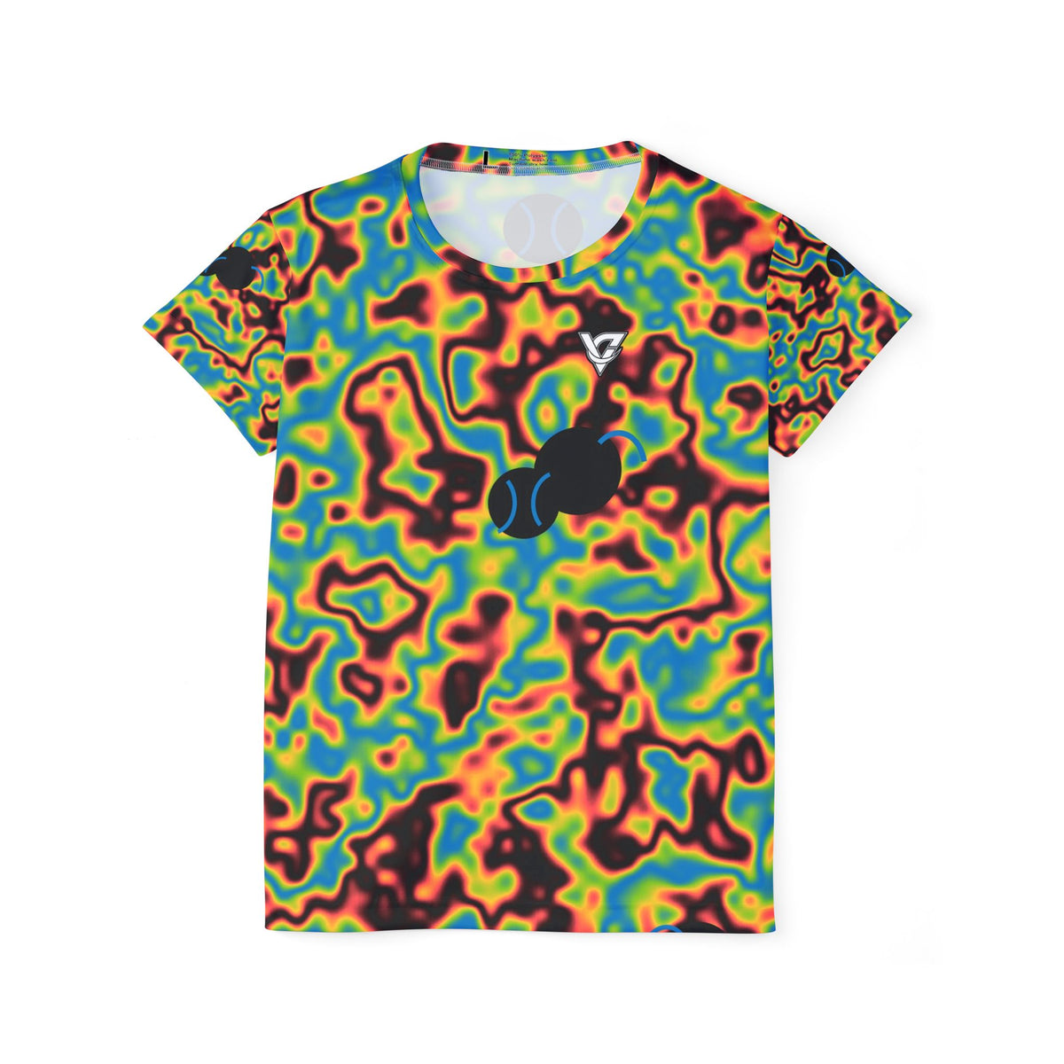 Tennis Rainbow Rally Marble Flow Women's Sports Jersey