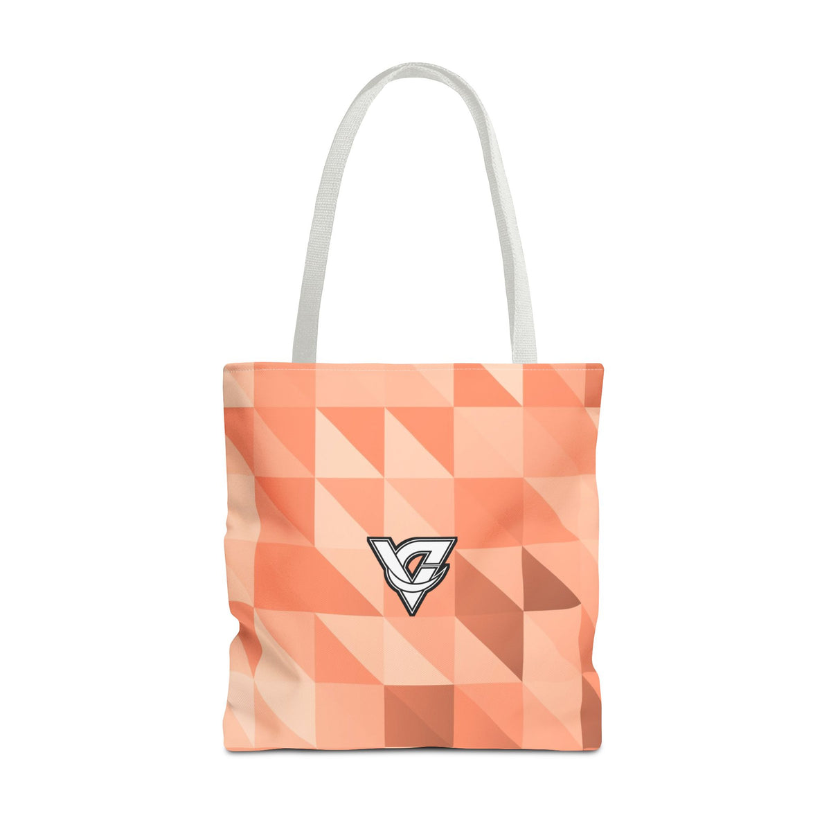 Peach Low-Poly Tote Bag — All-Over Print Gym & Everyday Tote