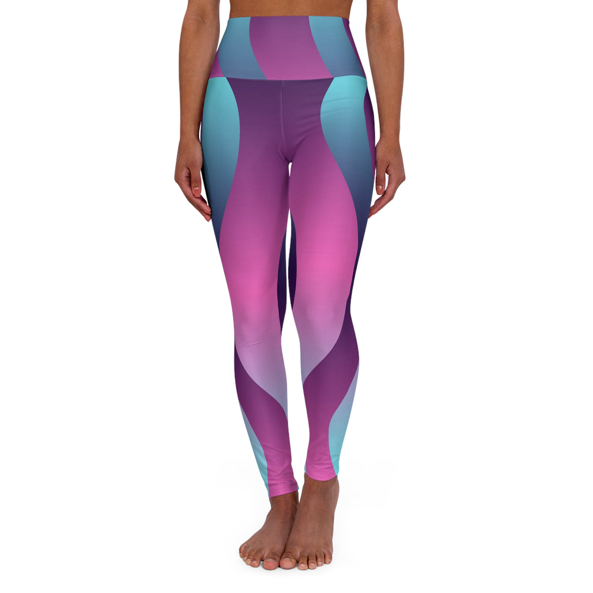 Vaporwave Wave High-Waisted Yoga Leggings