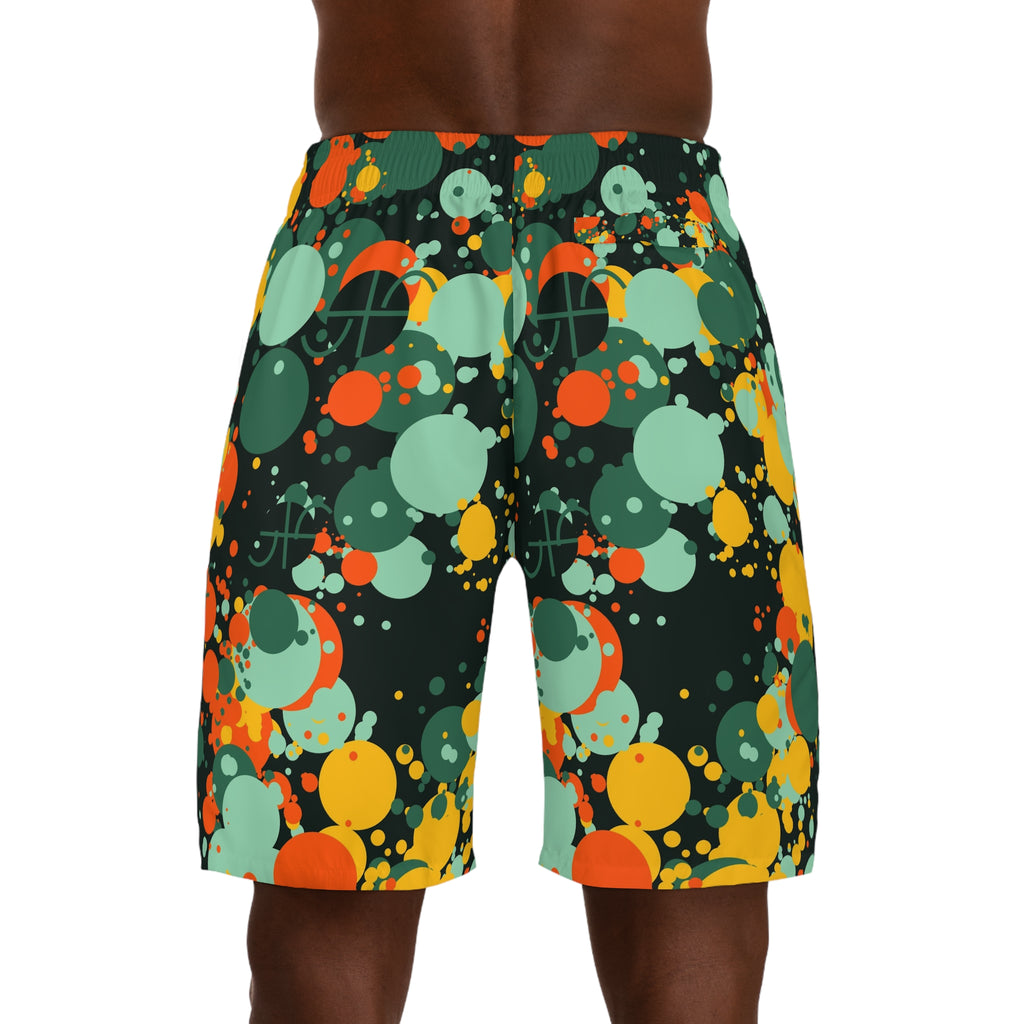 Basketball Jungle Juice Splash Zone Men's Athletic Shorts with Pockets