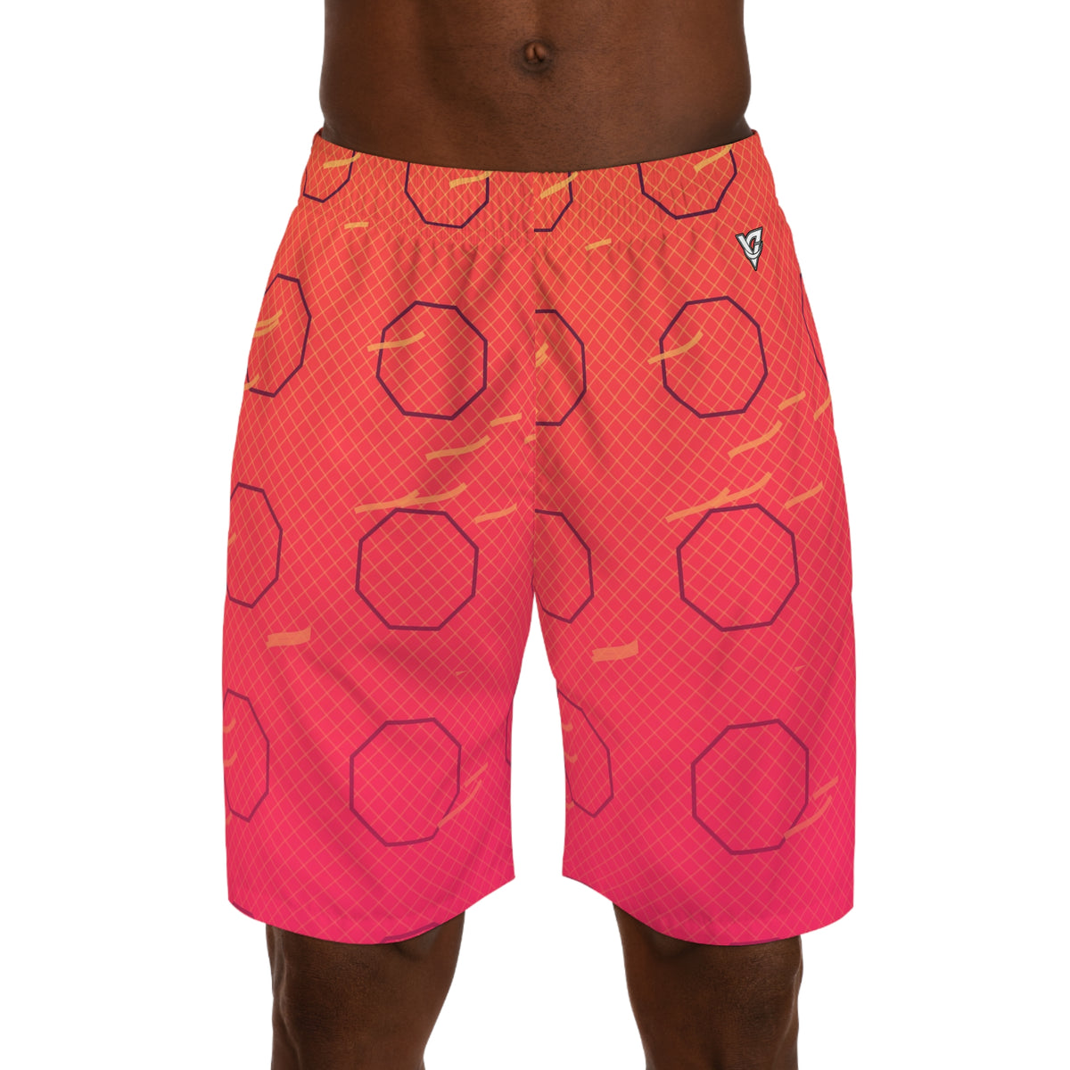 Combat Sports Sunset Fade Cage Mesh Men's Athletic Shorts with Pockets
