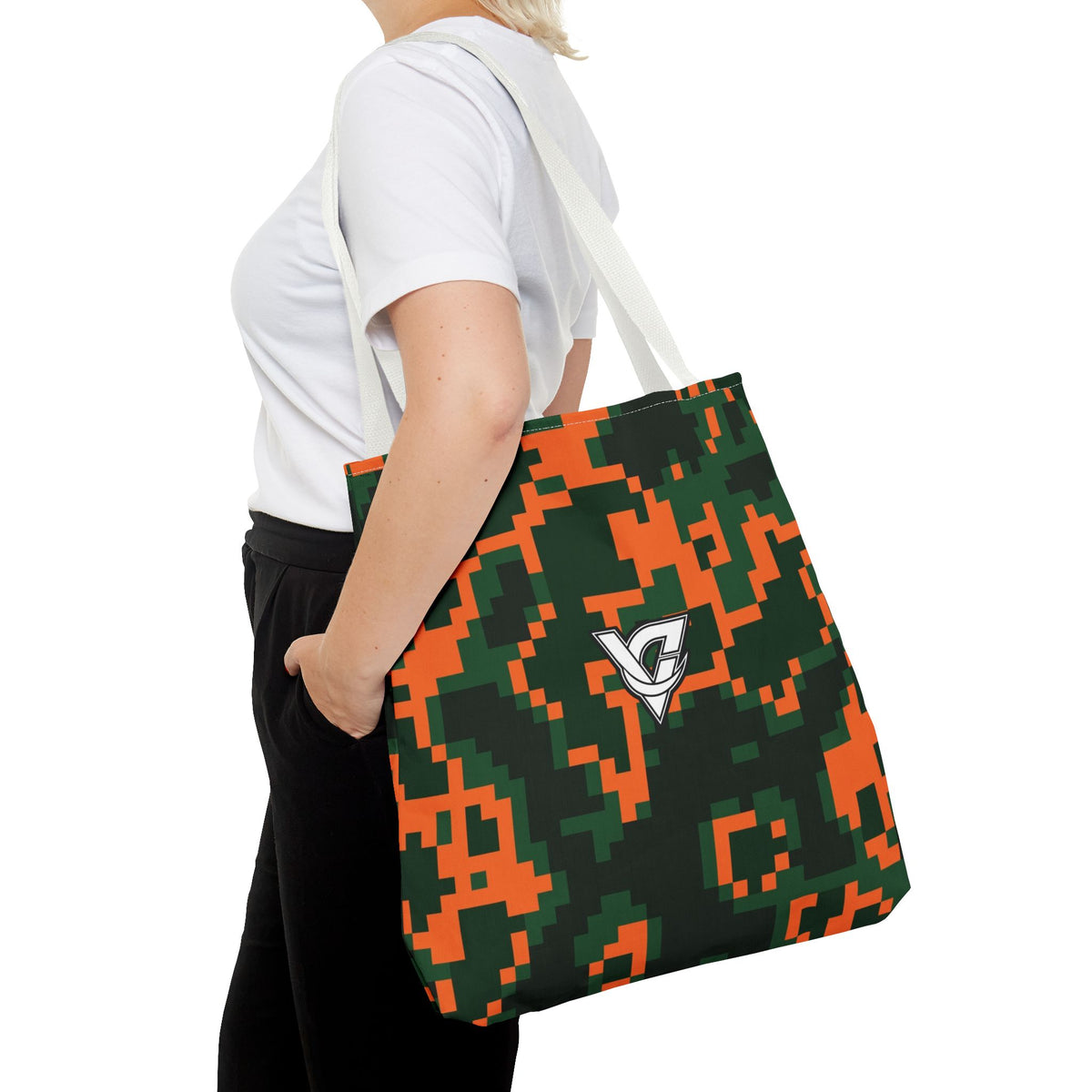 Evergreen Ember Digital Camo Tote Bag — All-Over Print Gym & Everyday Tote