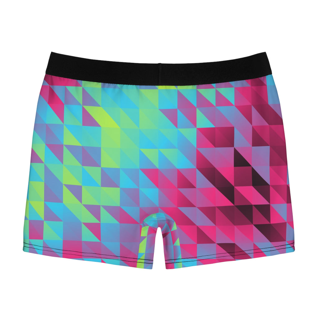 Neon Low-Poly Men's Boxer Briefs — Performance Underwear