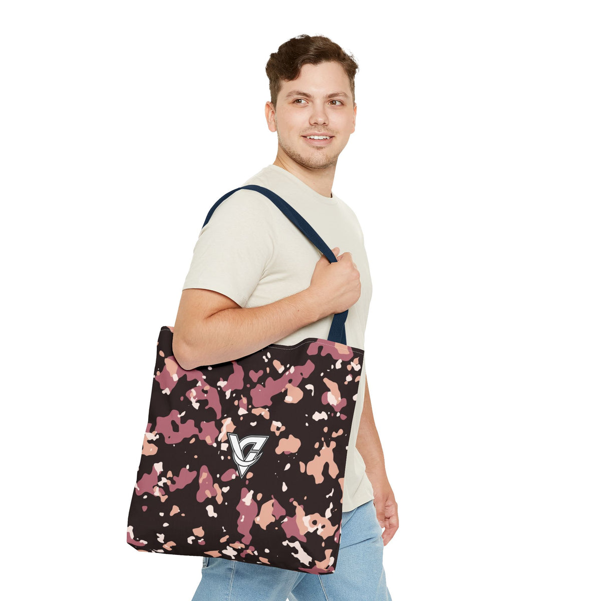 Rose Gold Splatter Tote Bag — All-Over Print Gym & Everyday Tote