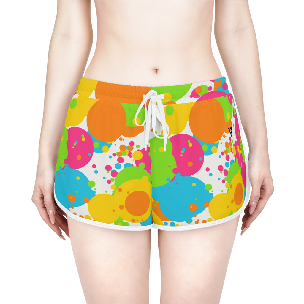 Women's Citrus Splash Relaxed Shorts – Colorful All-Over Print Running & Workout Shorts