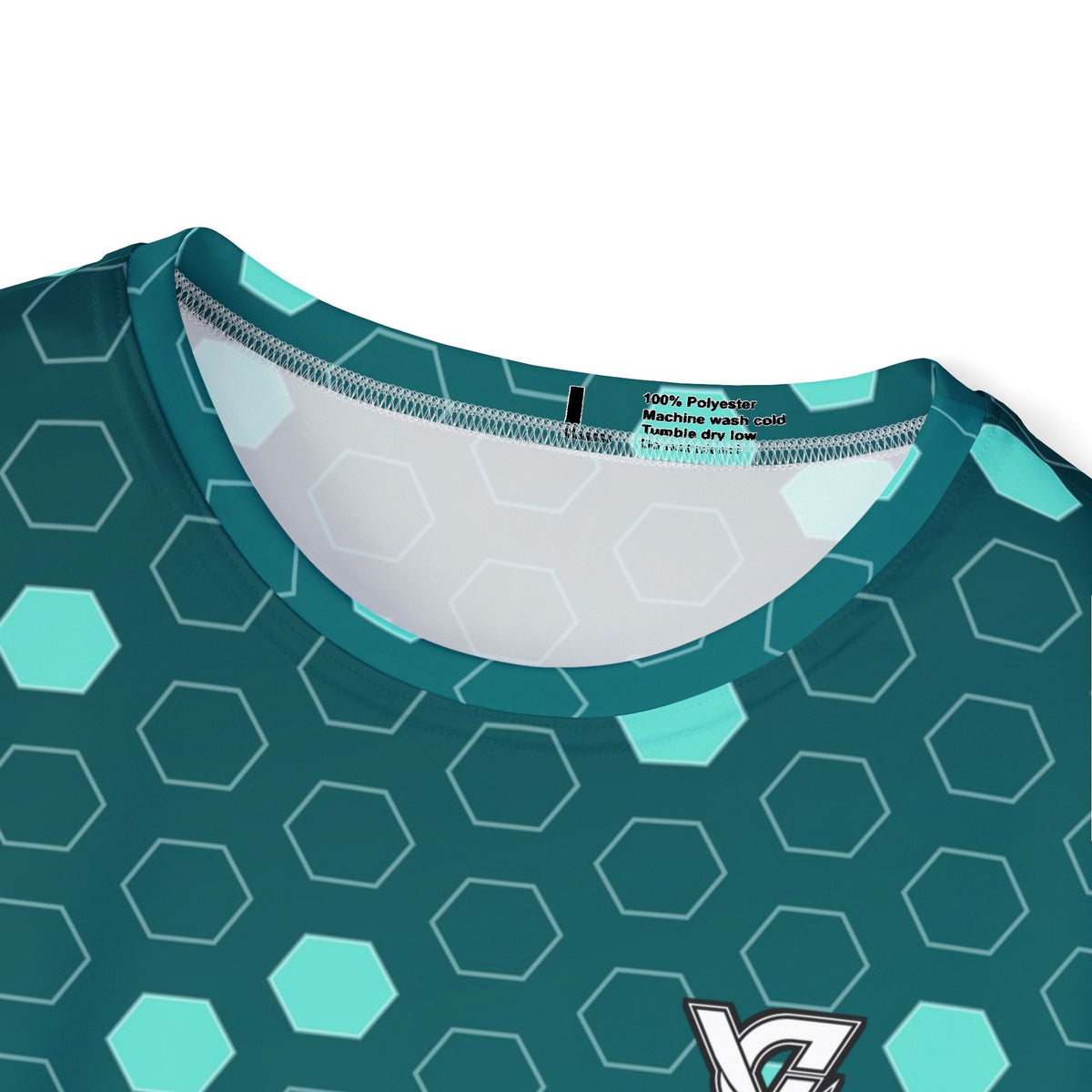 Soccer Teal Wave Hex Pitch Men's Sports Jersey