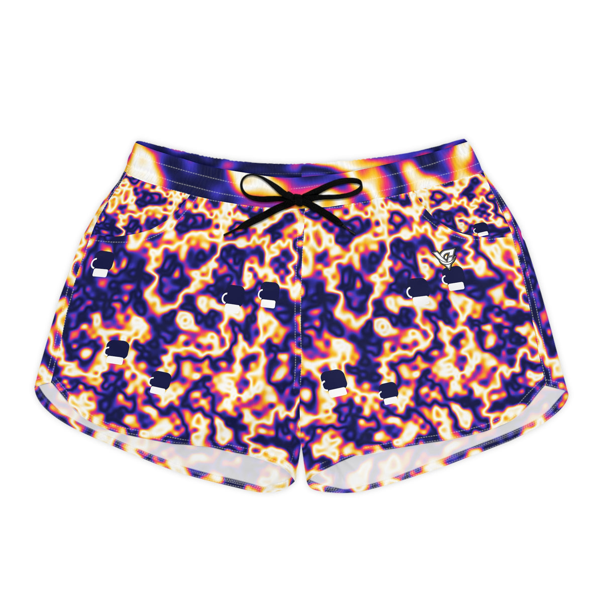 Combat Sports Royal Flame Marble Flow Women's Athletic Shorts with Pockets