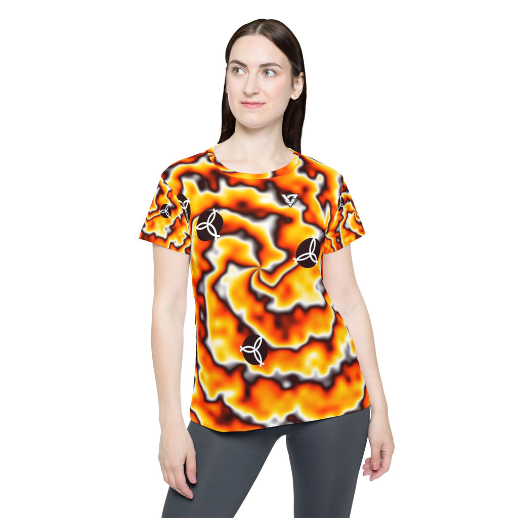 Volleyball Solar Flare Tie-Dye Spin Women's Sports Jersey