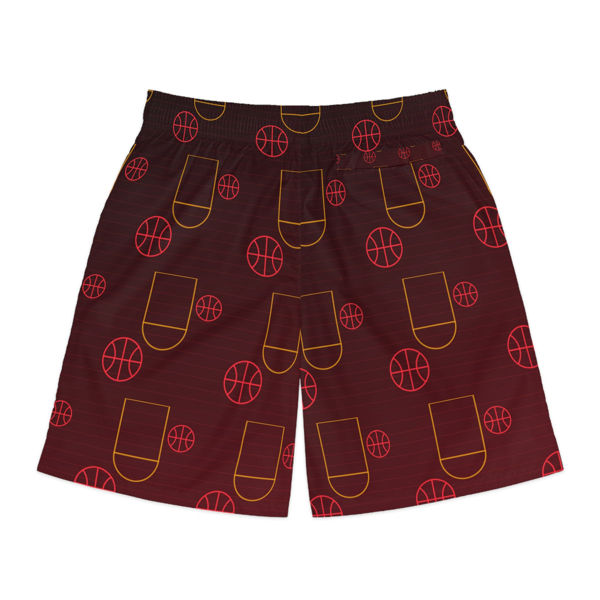 Basketball Crimson Blaze Court Seam Men's Athletic Shorts with Pockets