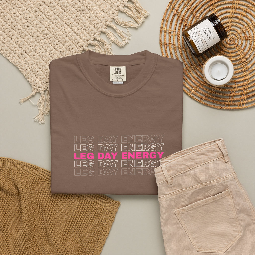 Leg Day Energy | Women's Garment-Dyed Graphic Tee