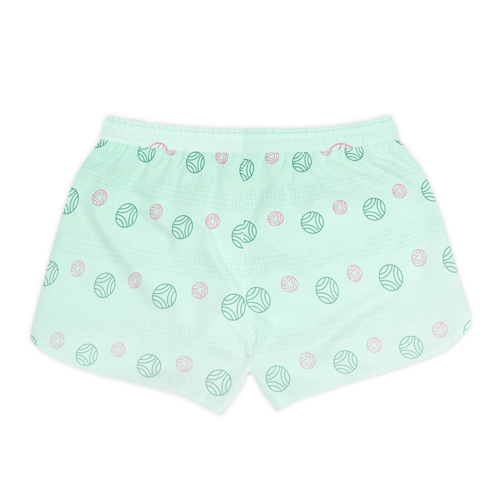 Volleyball Mint Glow Spike Panel Women's Athletic Shorts with Pockets