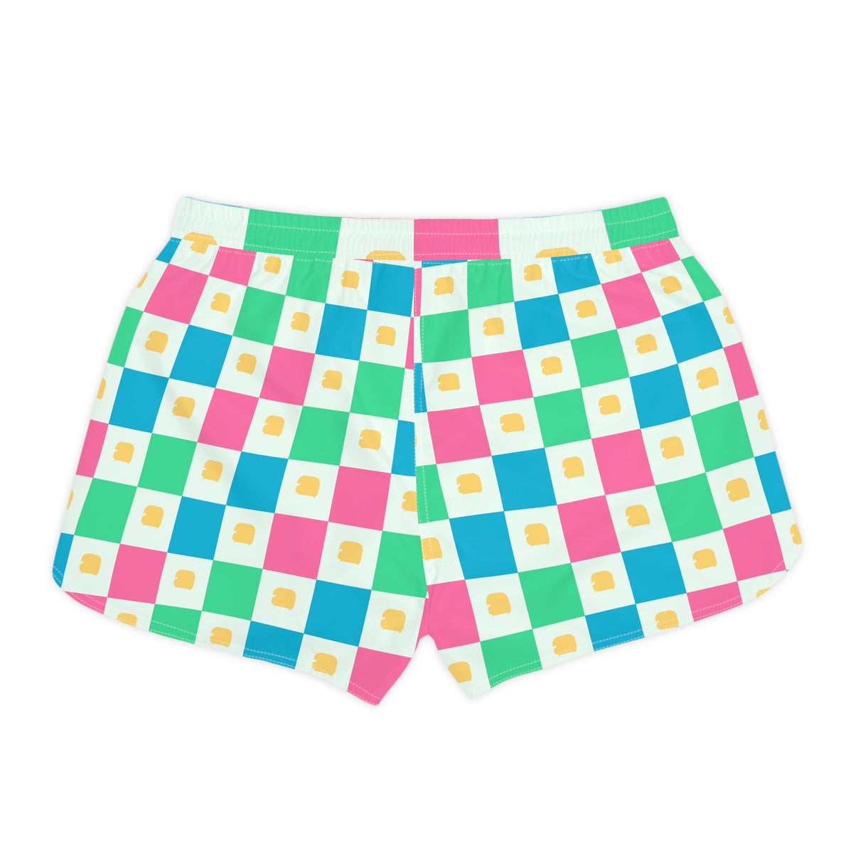 Combat Sports Mint Sorbet Checker Drive Women's Athletic Shorts with Pockets