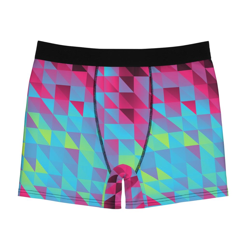 Neon Low-Poly Men's Boxer Briefs — Performance Underwear