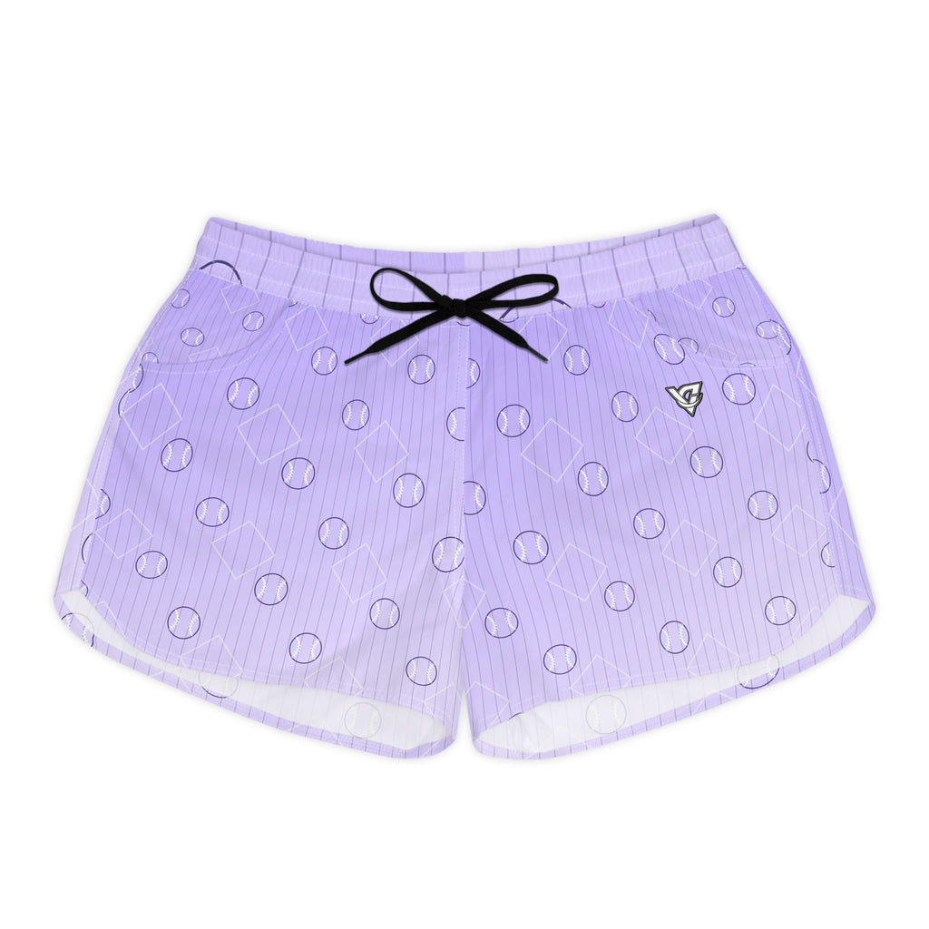 Baseball & Softball Lavender Mist Diamond Stitch Women's Athletic Shorts with Pockets