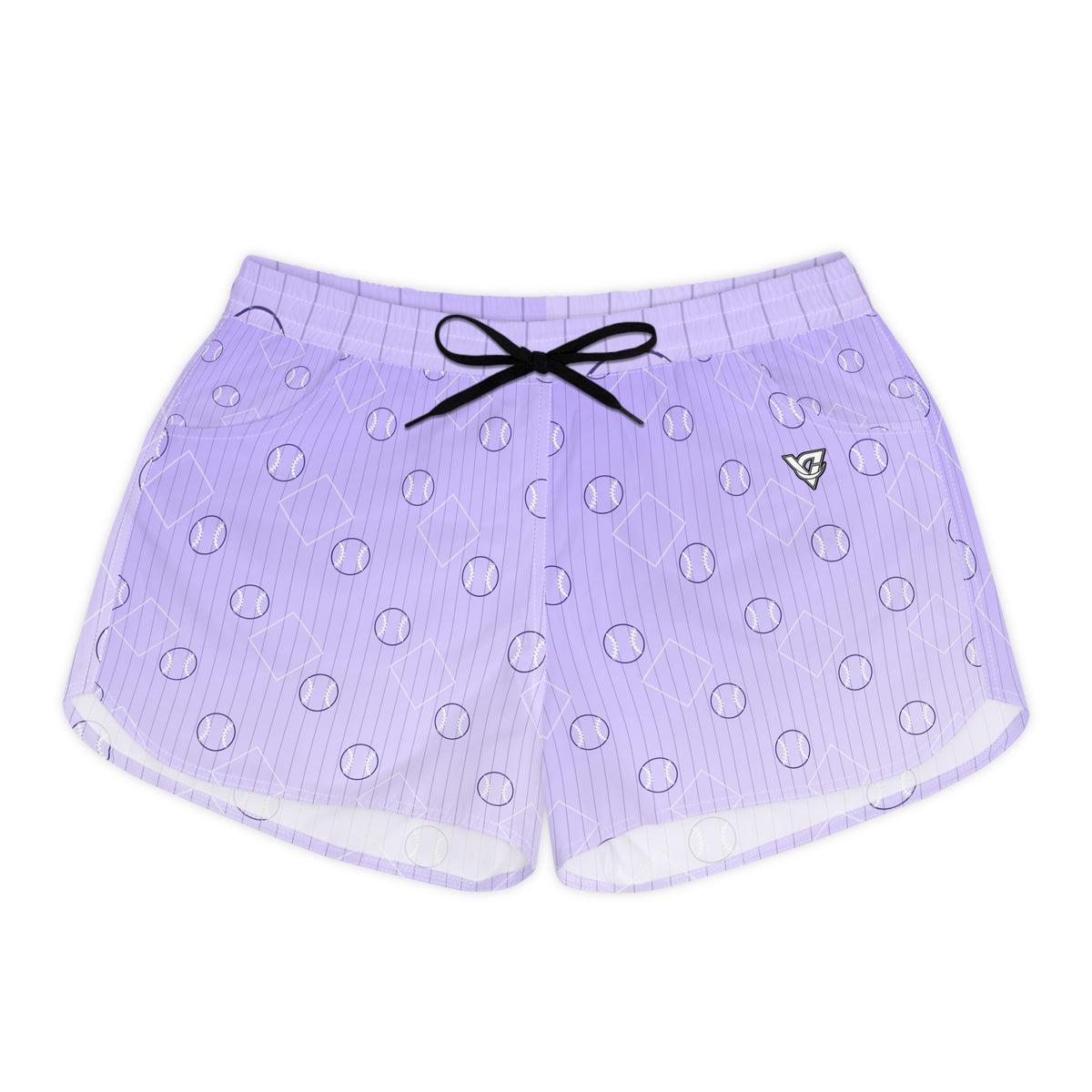 Baseball & Softball Lavender Mist Diamond Stitch Women's Athletic Shorts with Pockets