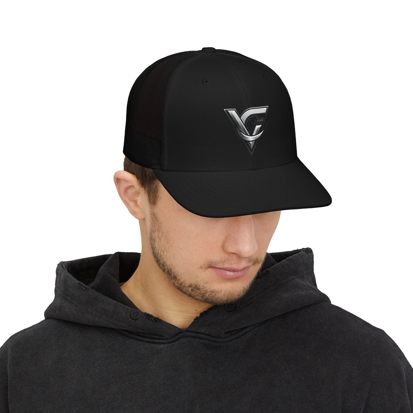 VG Chrome Logo Trucker Cap — Embroidered Snapback Hat