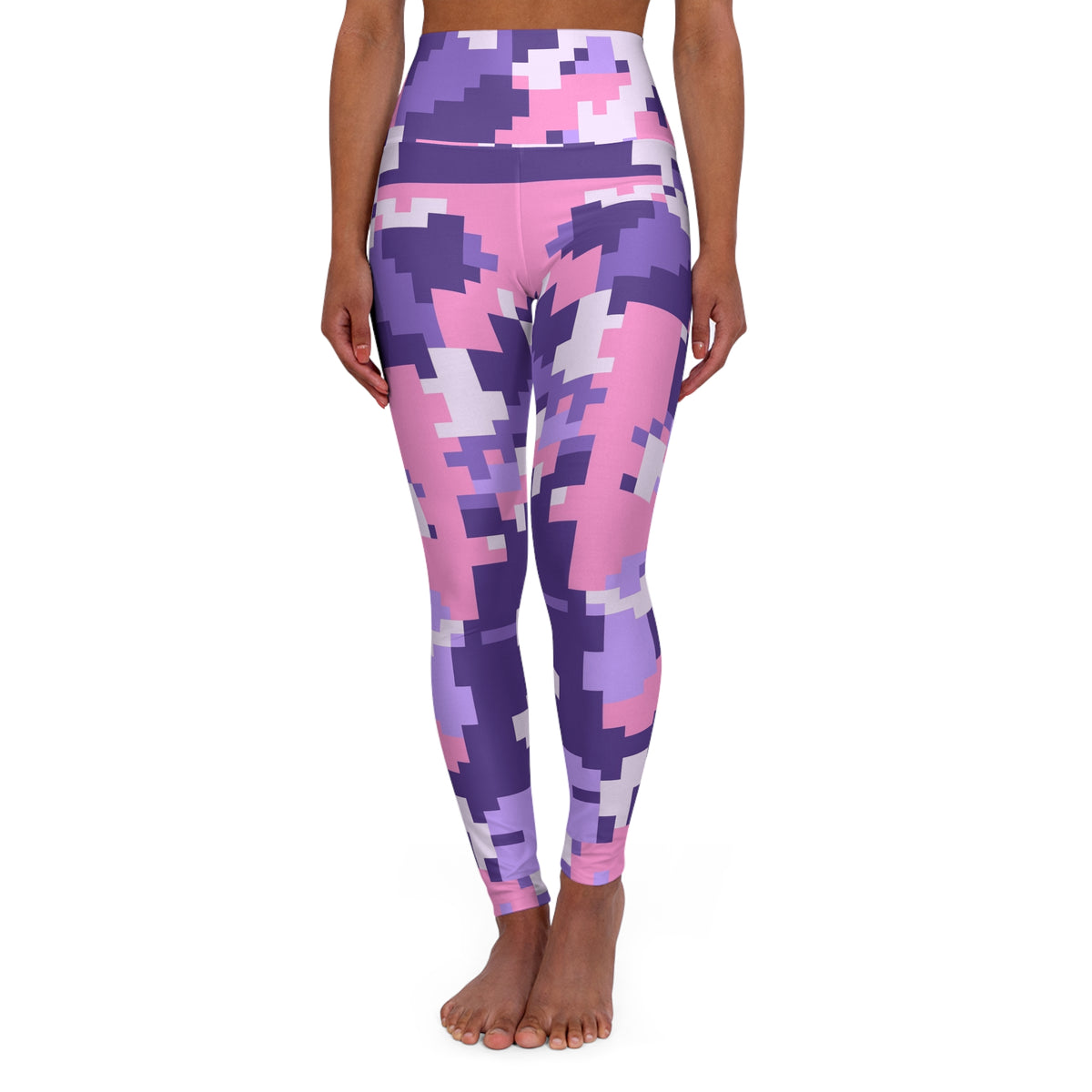 Lilac Digital Camo High-Waisted Yoga Leggings