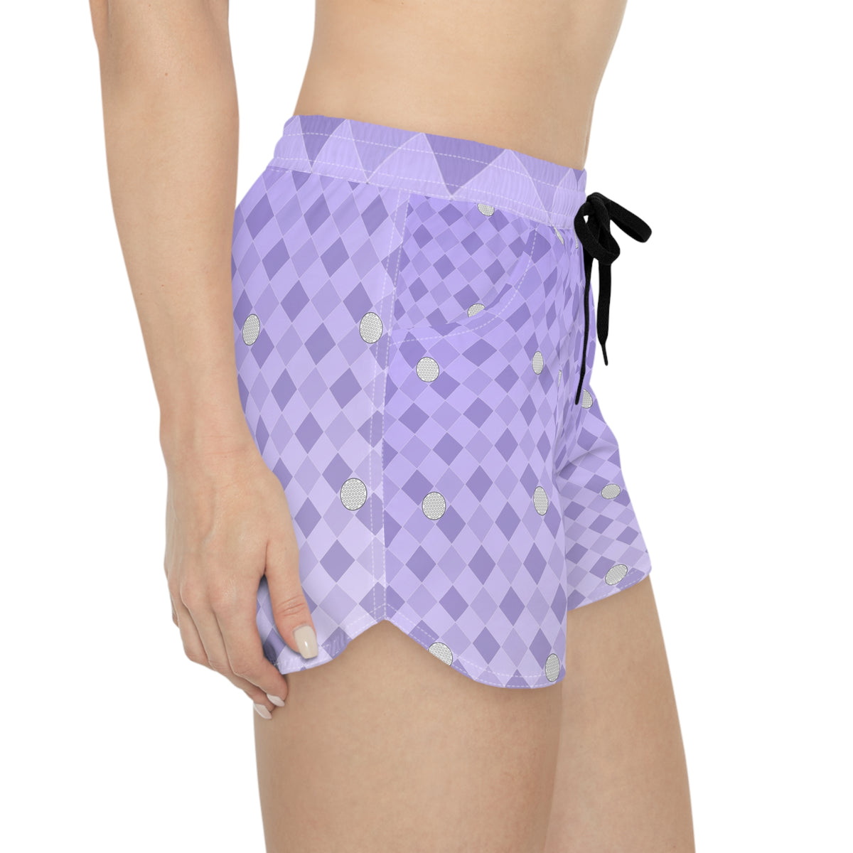Golf Lavender Mist Dimple Links Women's Athletic Shorts with Pockets