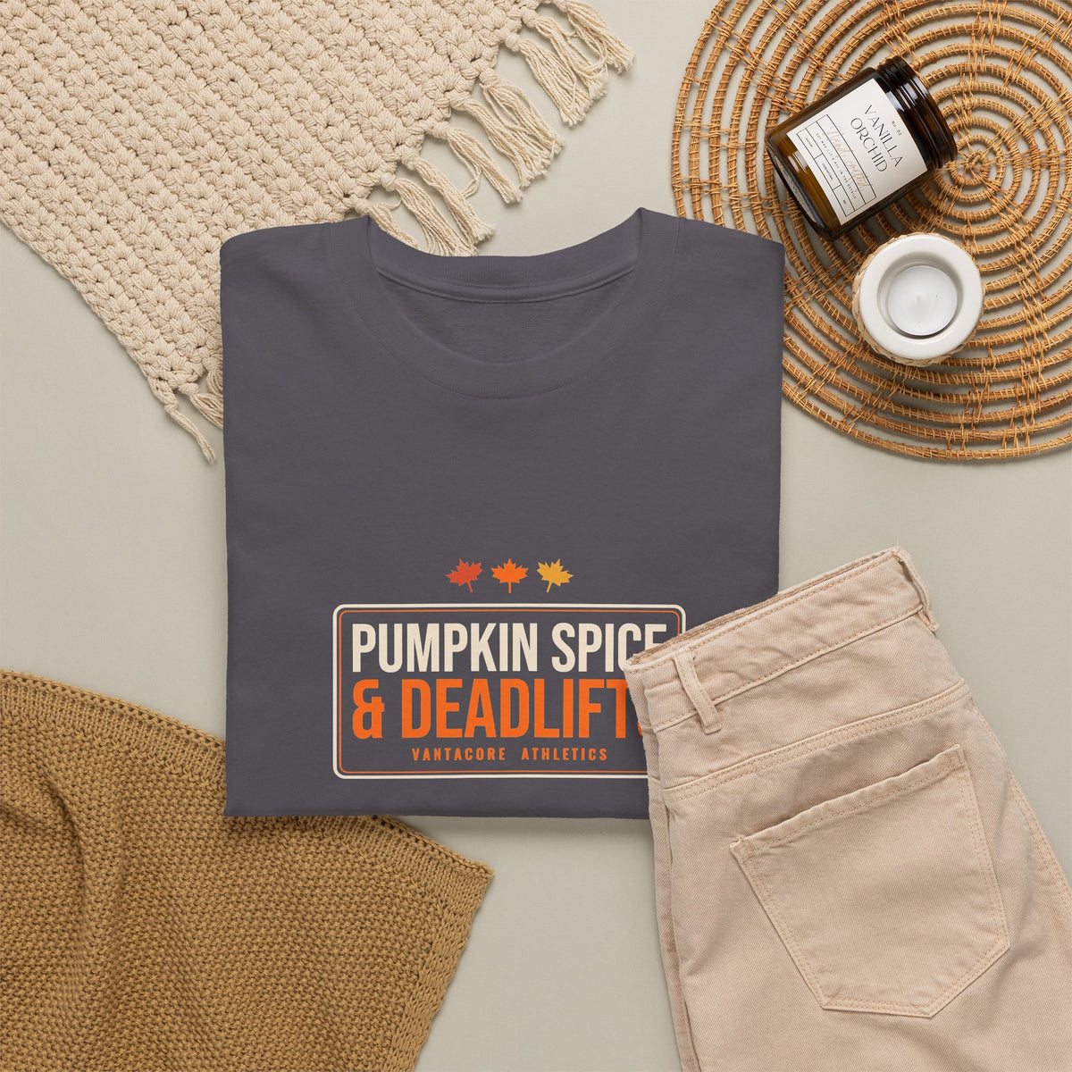 Pumpkin Spice & Deadlifts | Men's Graphic Gym T-Shirt