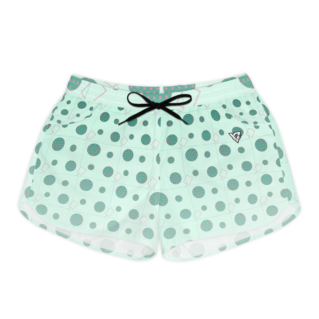 Pickleball Mint Glow Dink Dot Women's Athletic Shorts with Pockets