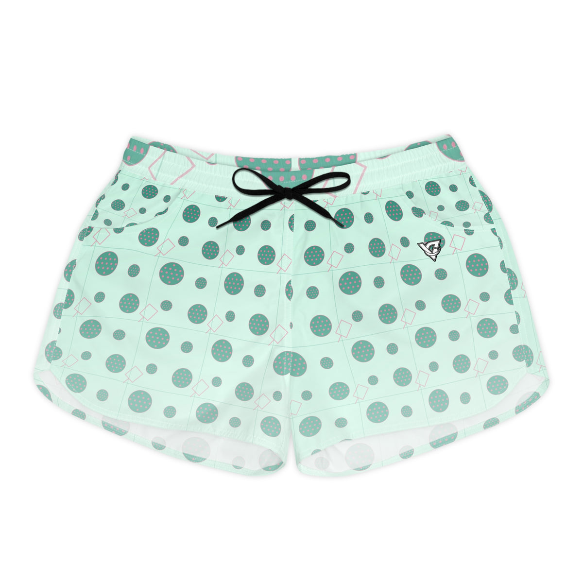 Pickleball Mint Glow Dink Dot Women's Athletic Shorts with Pockets
