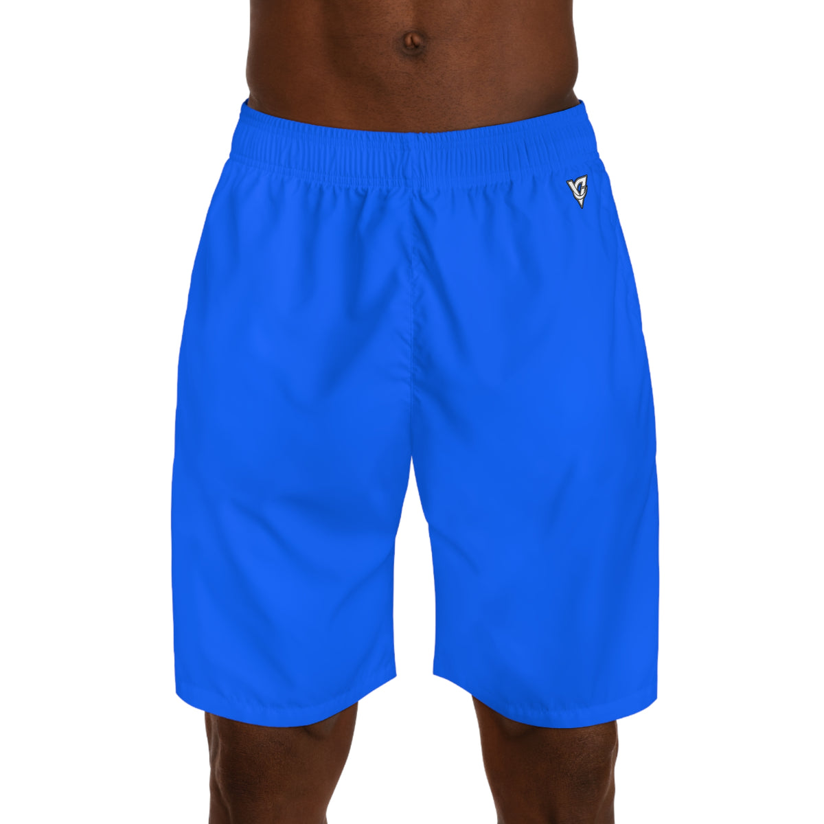 Vantacore Solid Electric Blue Men's Athletic Shorts with Pockets