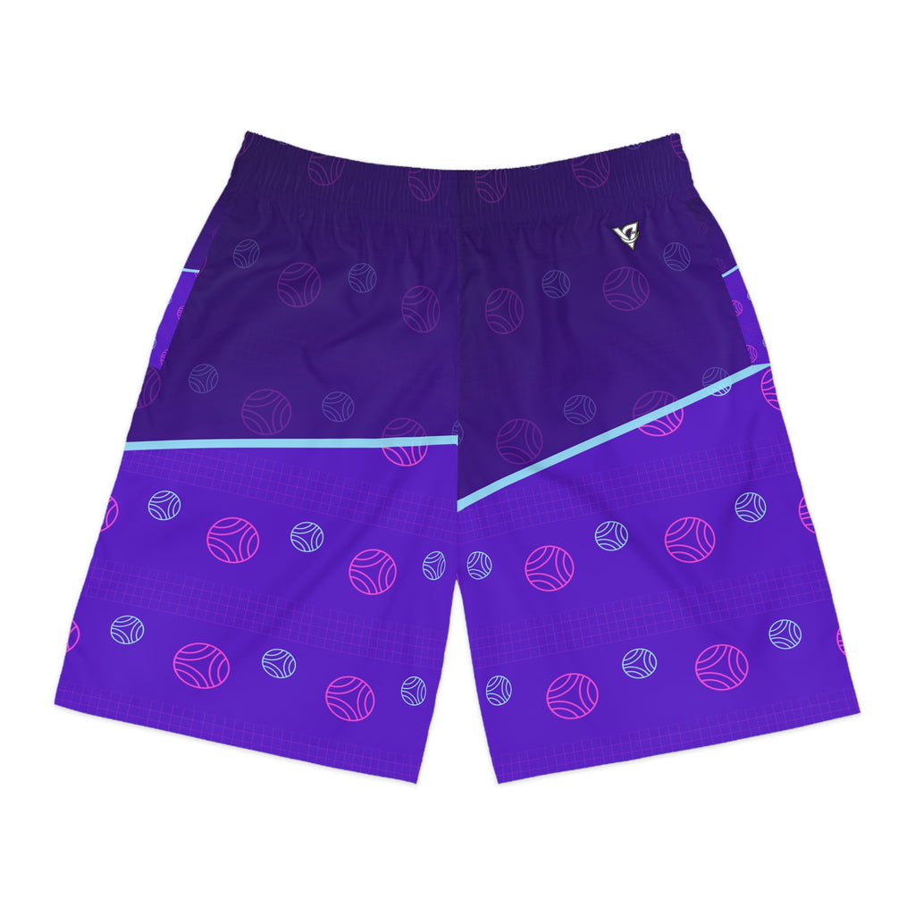 Volleyball Ultra Violet Spike Panel Men's Athletic Shorts with Pockets