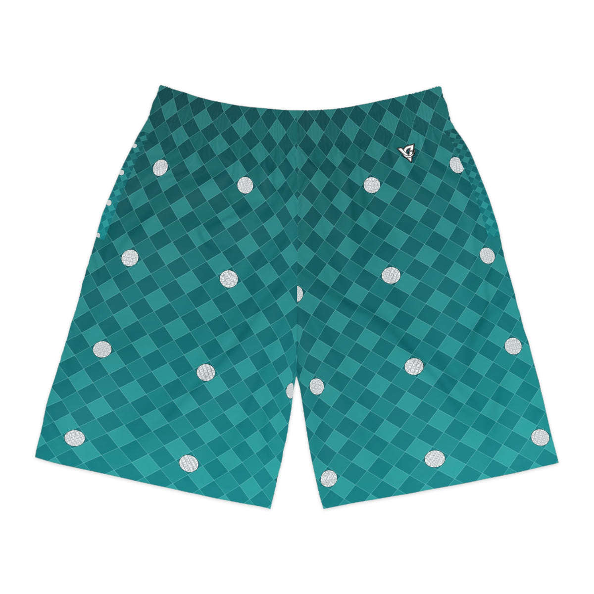 Golf Teal Wave Dimple Links Men's Athletic Shorts with Pockets