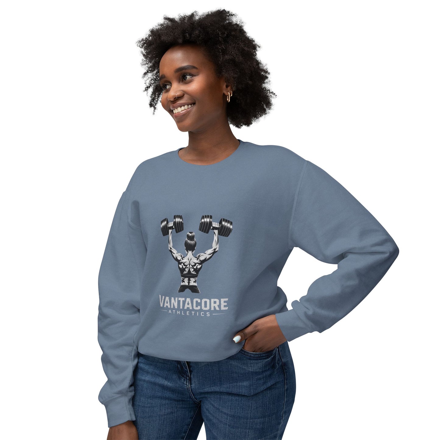 Weightlifting Crewneck Sweatshirt — Vantacore Athletics Dumbbell Design
