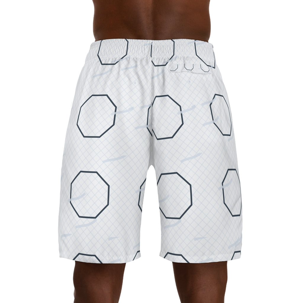 Combat Sports Arctic White Cage Mesh Men's Athletic Shorts with Pockets