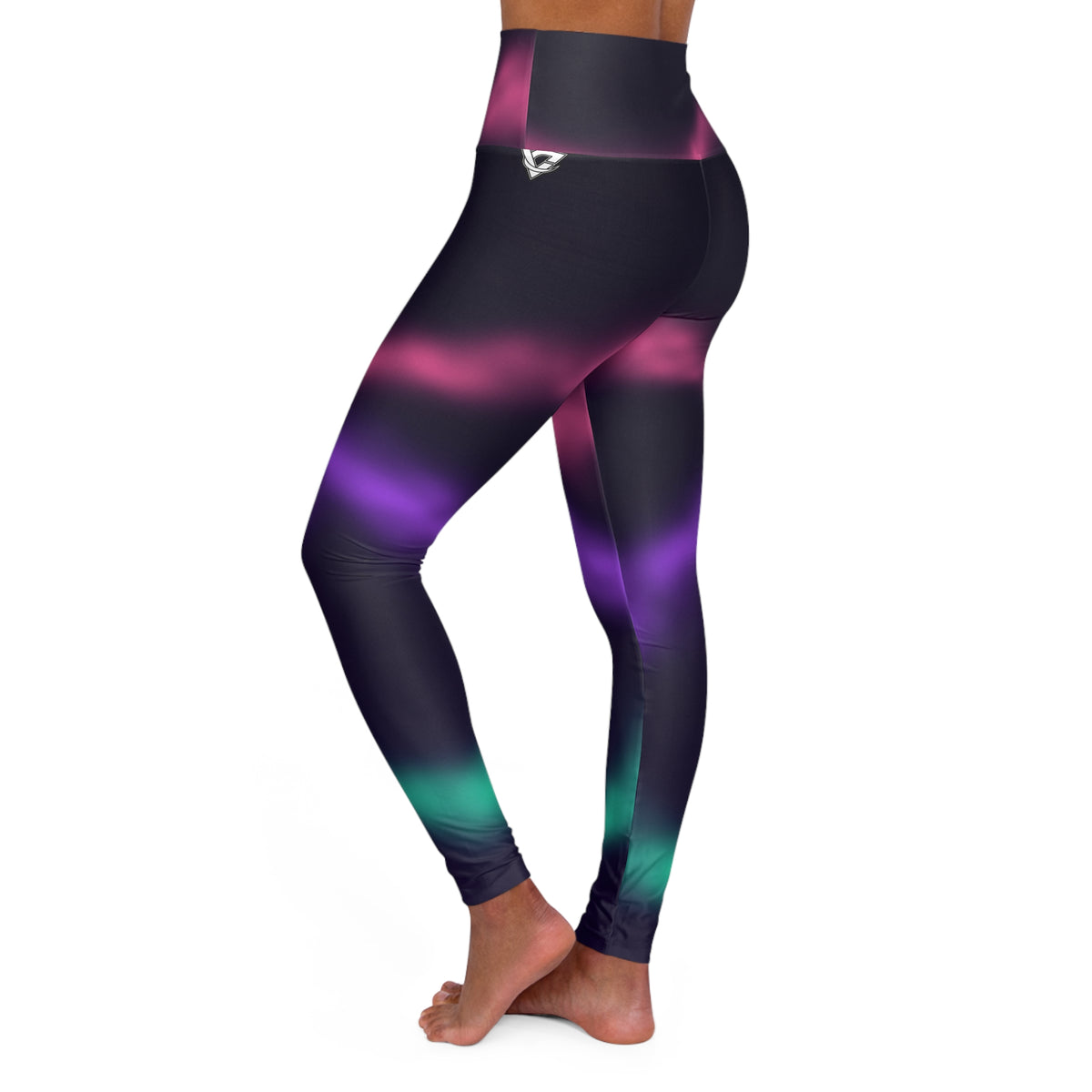 Pink Aurora High-Waisted Yoga Leggings