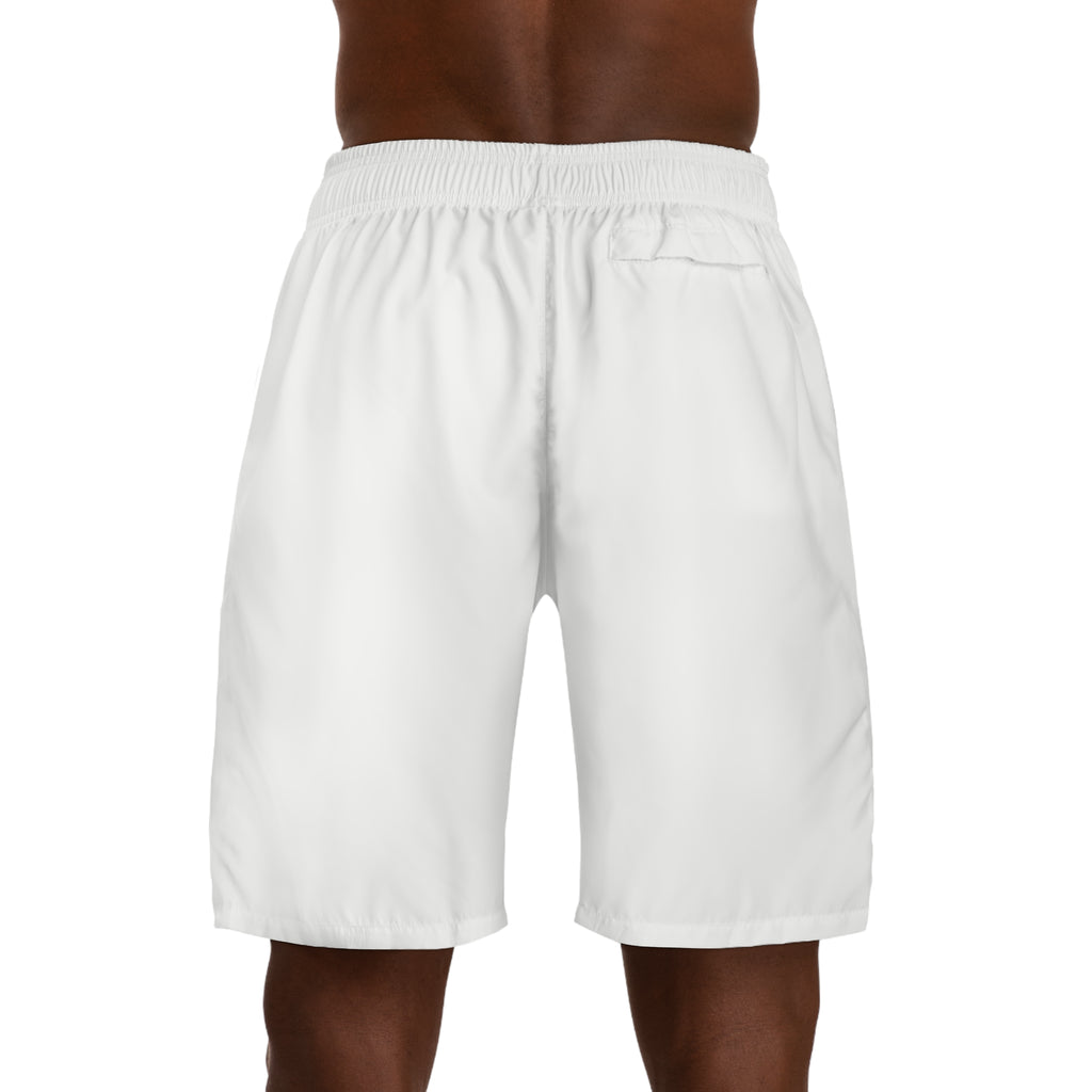 Vantacore Solid White Men's Athletic Shorts with Pockets
