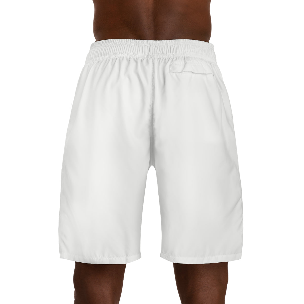 Vantacore Solid White Men's Athletic Shorts with Pockets