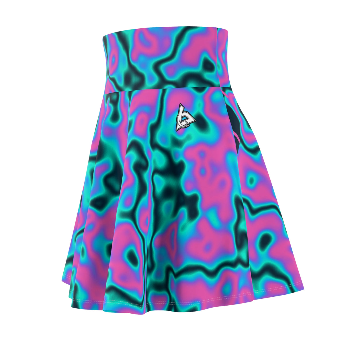Basketball Neon Lagoon Marble Flow Women's Athletic Skater Skirt
