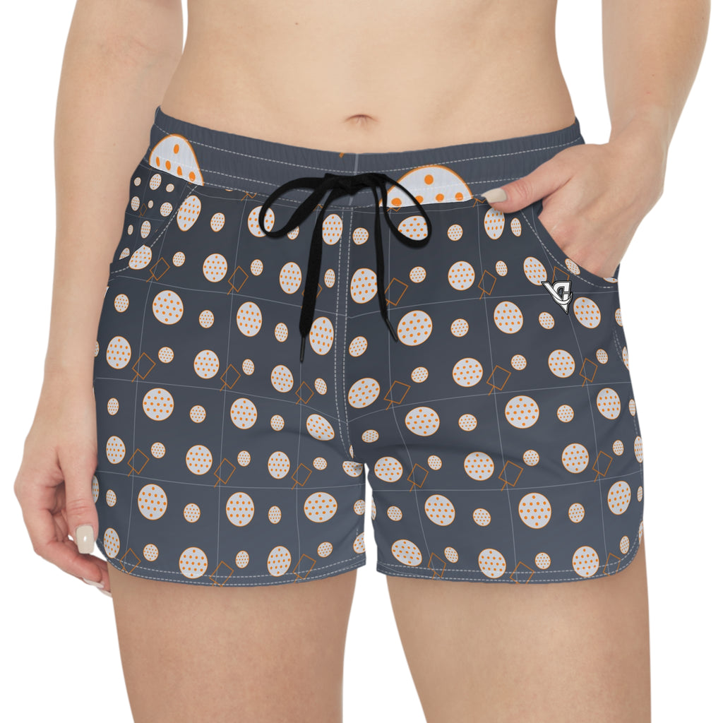 Pickleball Slate Storm Dink Dot Women's Athletic Shorts with Pockets