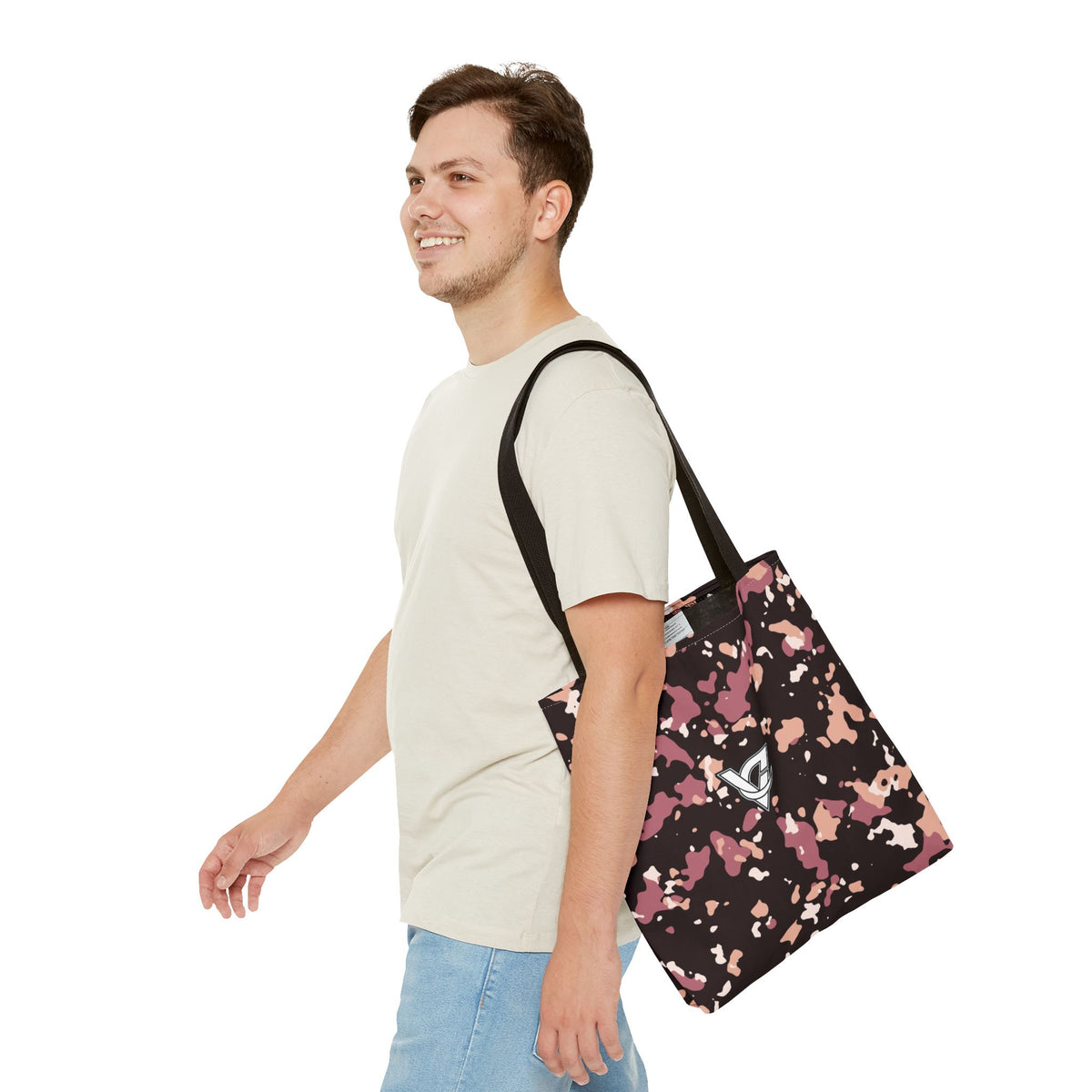 Rose Gold Splatter Tote Bag — All-Over Print Gym & Everyday Tote