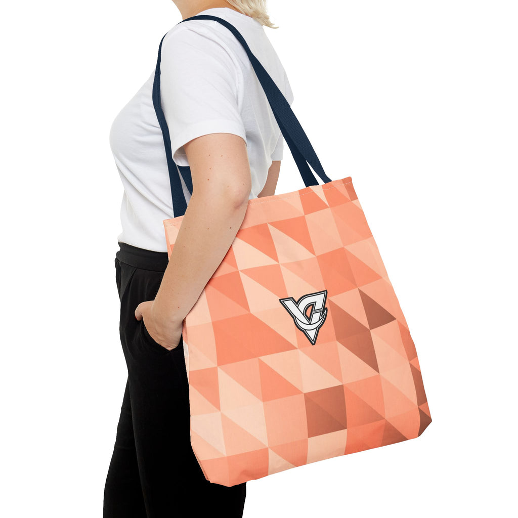 Peach Low-Poly Tote Bag — All-Over Print Gym & Everyday Tote
