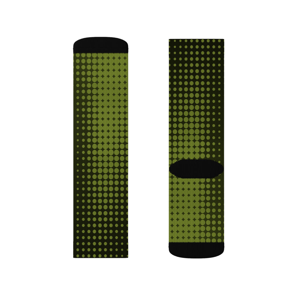 Olive Halftone Athletic Crew Socks