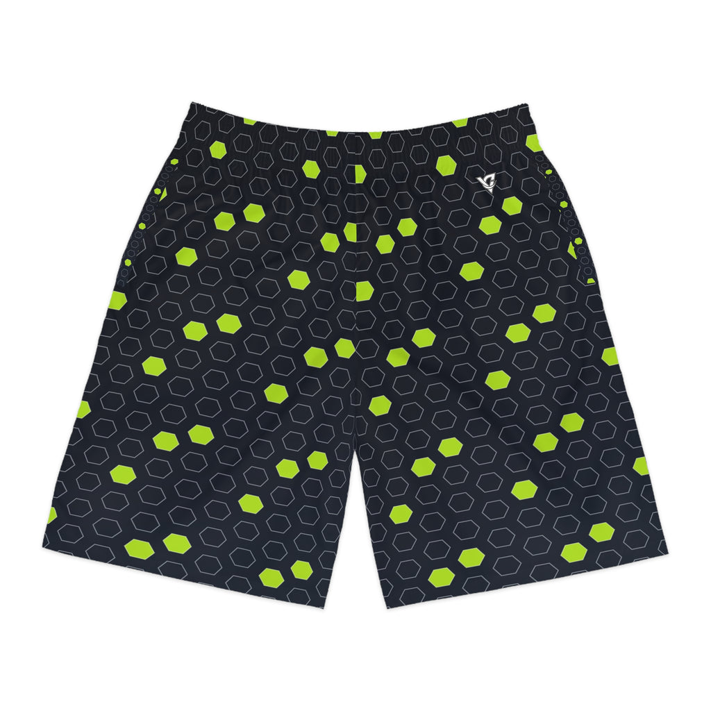 Soccer Volt Night Hex Pitch Men's Athletic Shorts with Pockets
