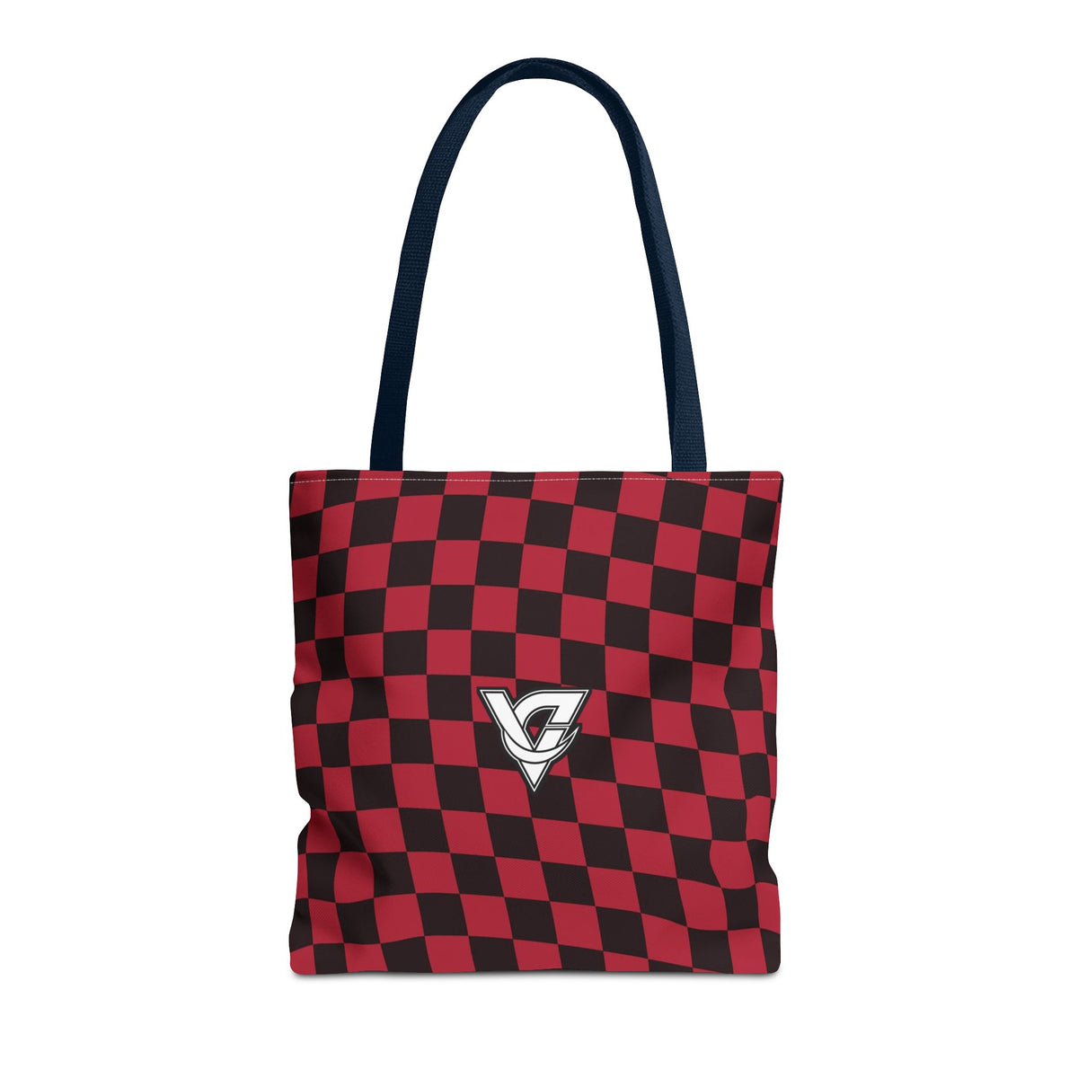 Spiced Wine Warp Check Tote Bag — All-Over Print Gym & Everyday Tote