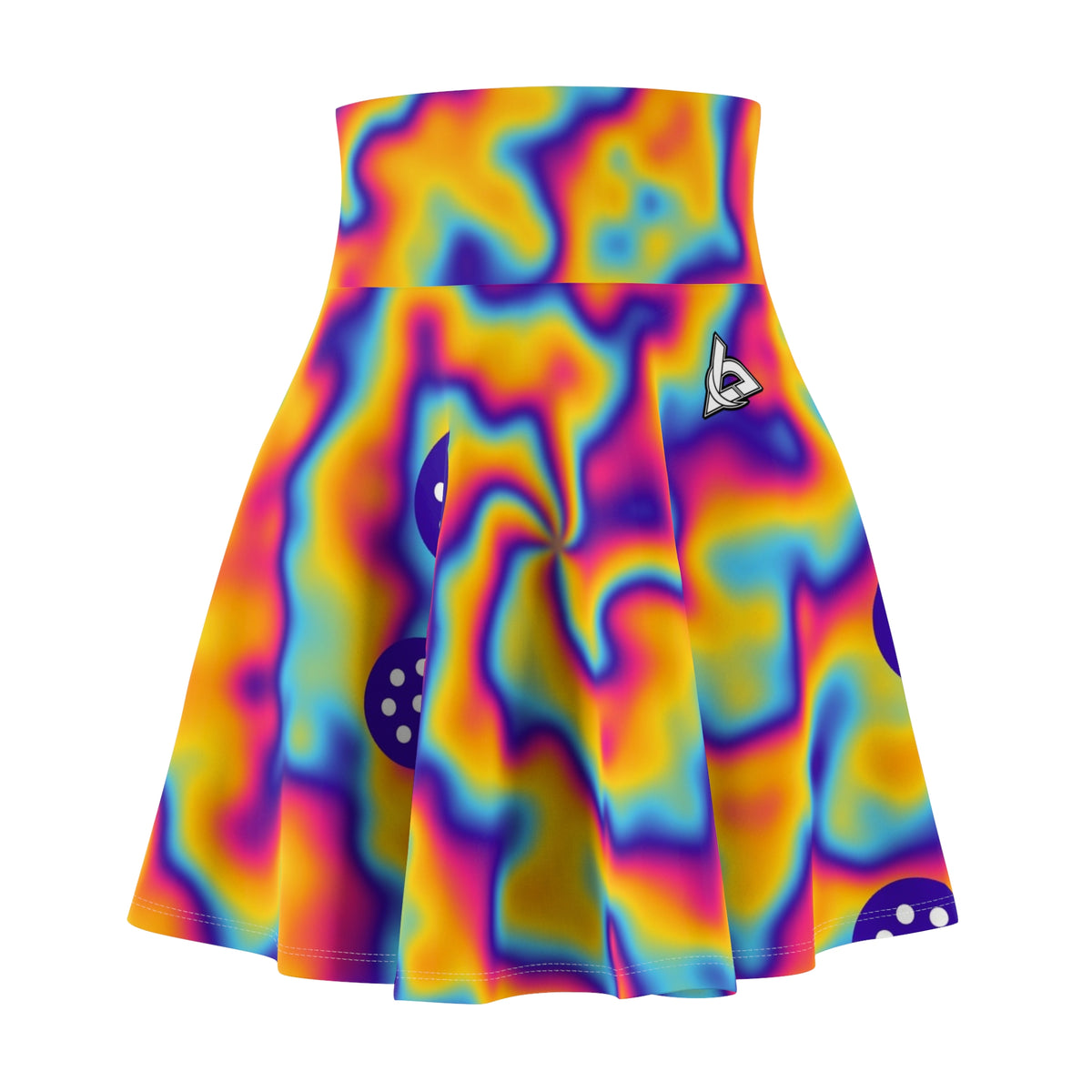 Pickleball Sunrise Punch Tie-Dye Spin Women's Athletic Skater Skirt