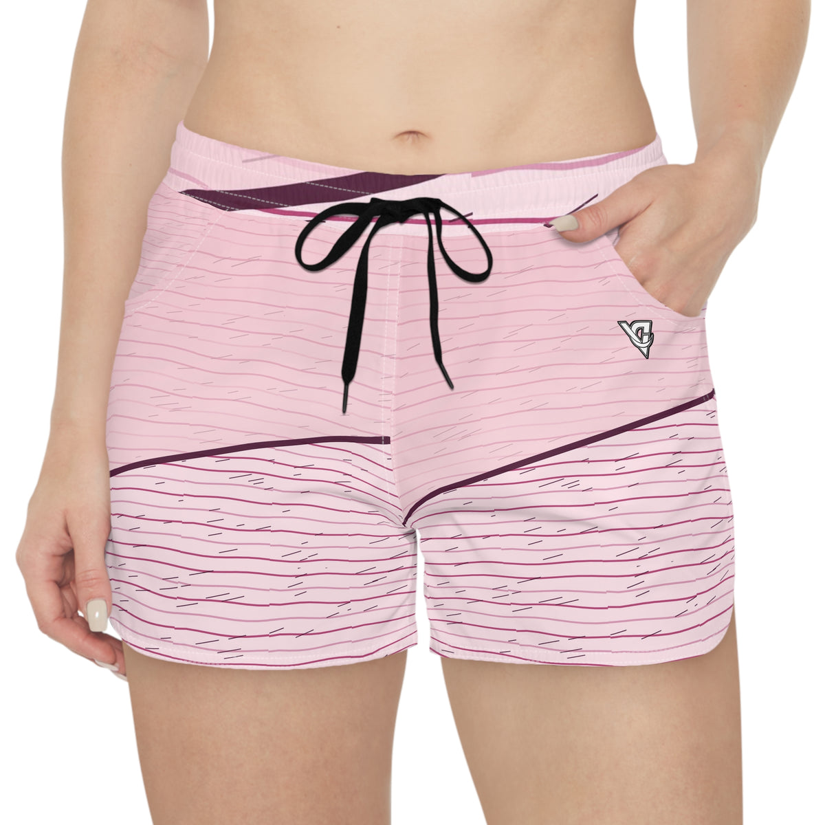 Running Blush Rose Pace Lanes Women's Athletic Shorts with Pockets