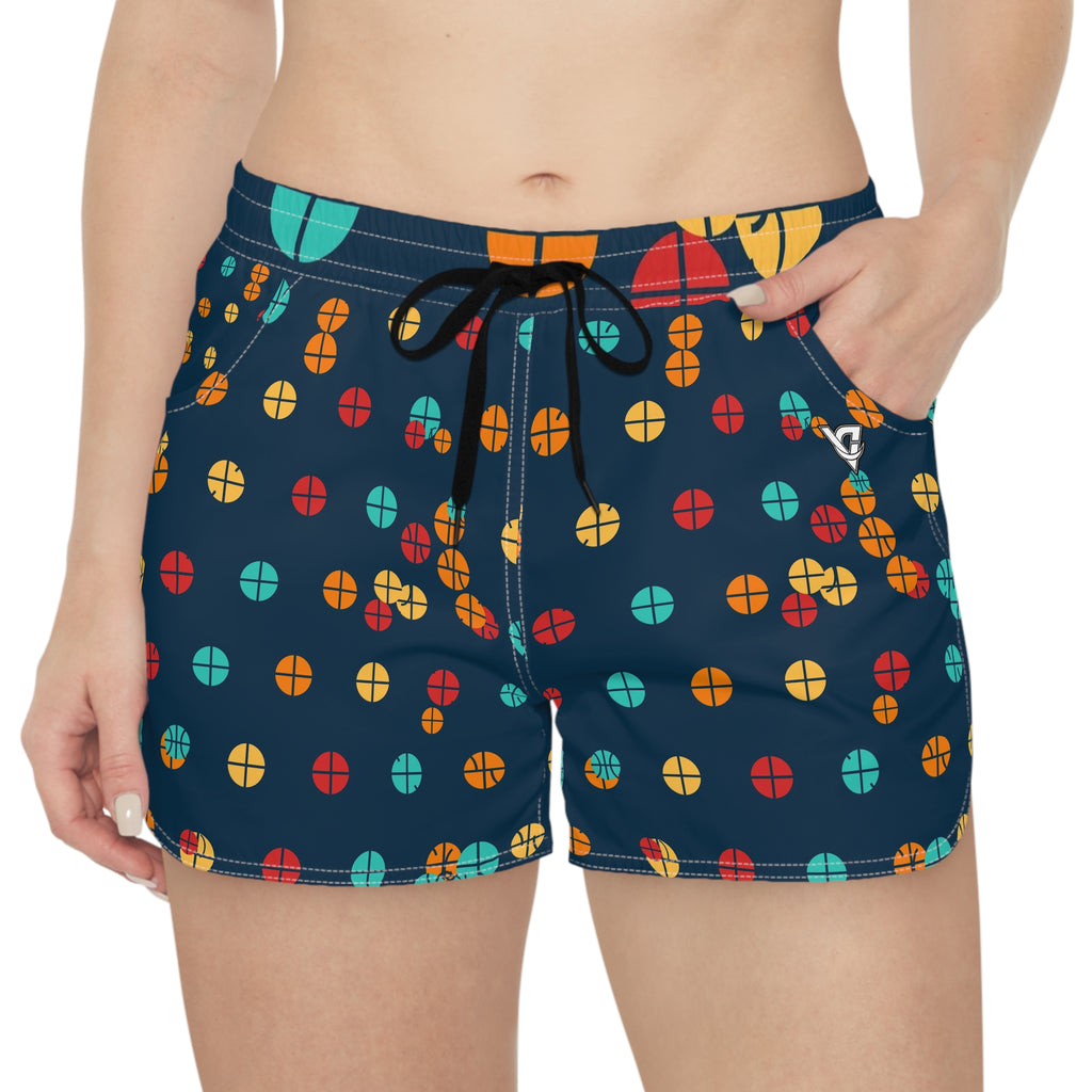 Basketball Tropic Heat Icon Storm Women's Athletic Shorts with Pockets