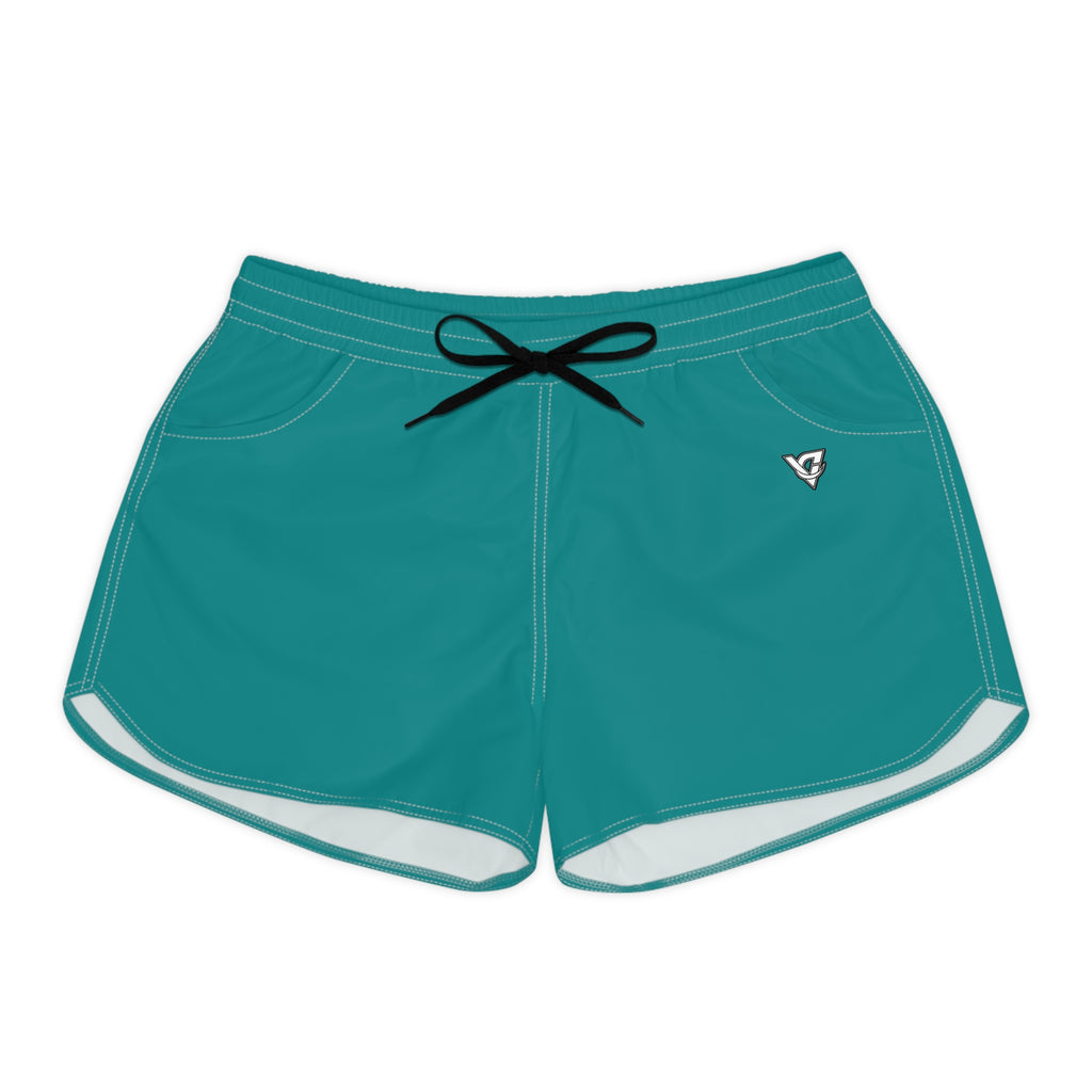 Vantacore Solid Teal Women's Athletic Shorts with Pockets