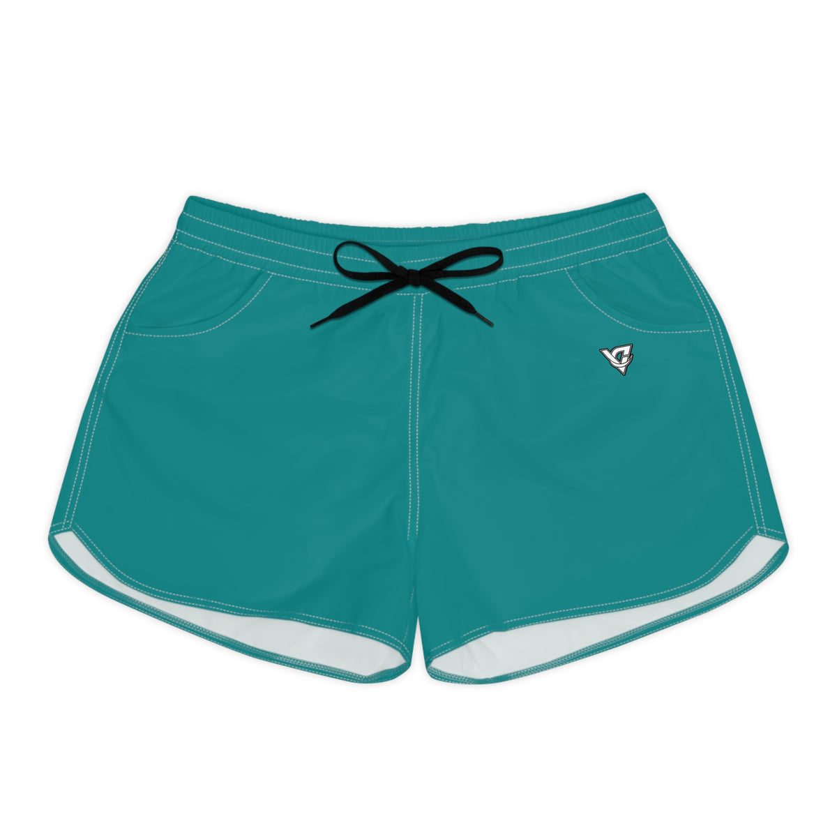Vantacore Solid Teal Women's Athletic Shorts with Pockets