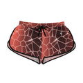 Women's Coral Rift Relaxed Shorts — All-Over Print Running & Workout Shorts