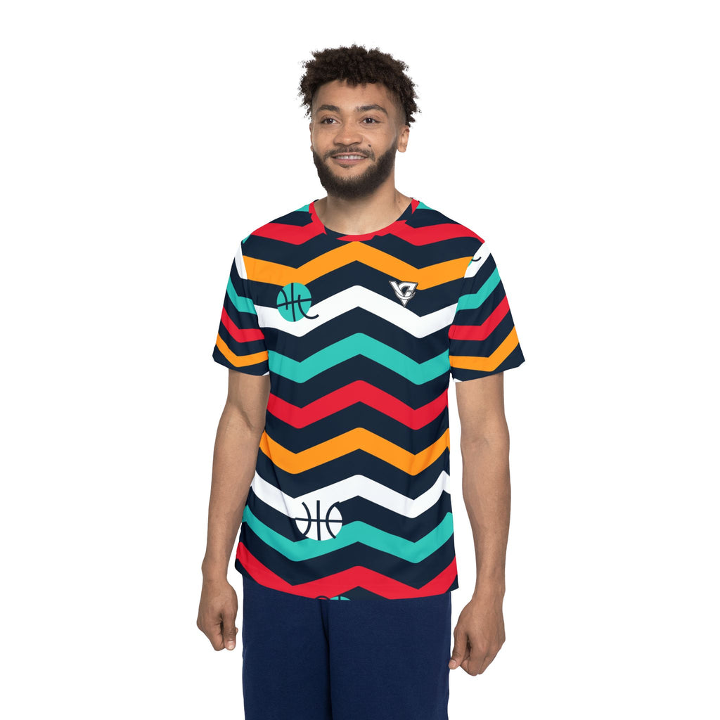 Basketball Aqua Volt Chevron Rush Men's Sports Jersey
