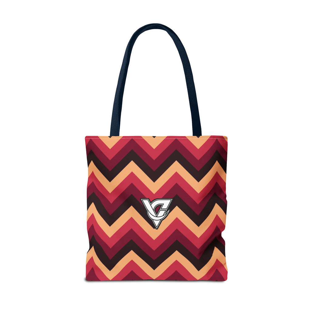 Cranberry Chevron Tote Bag — All-Over Print Gym & Everyday Tote
